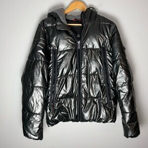 Michael Kors Women's Grey Dark Silver Metallic Winter Jacket Coat Small